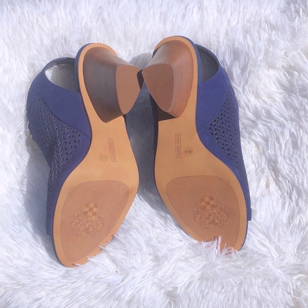 Vince Camuto Dastana Blue Sandals Peep toe sz 9 - Picture 7 of 10
